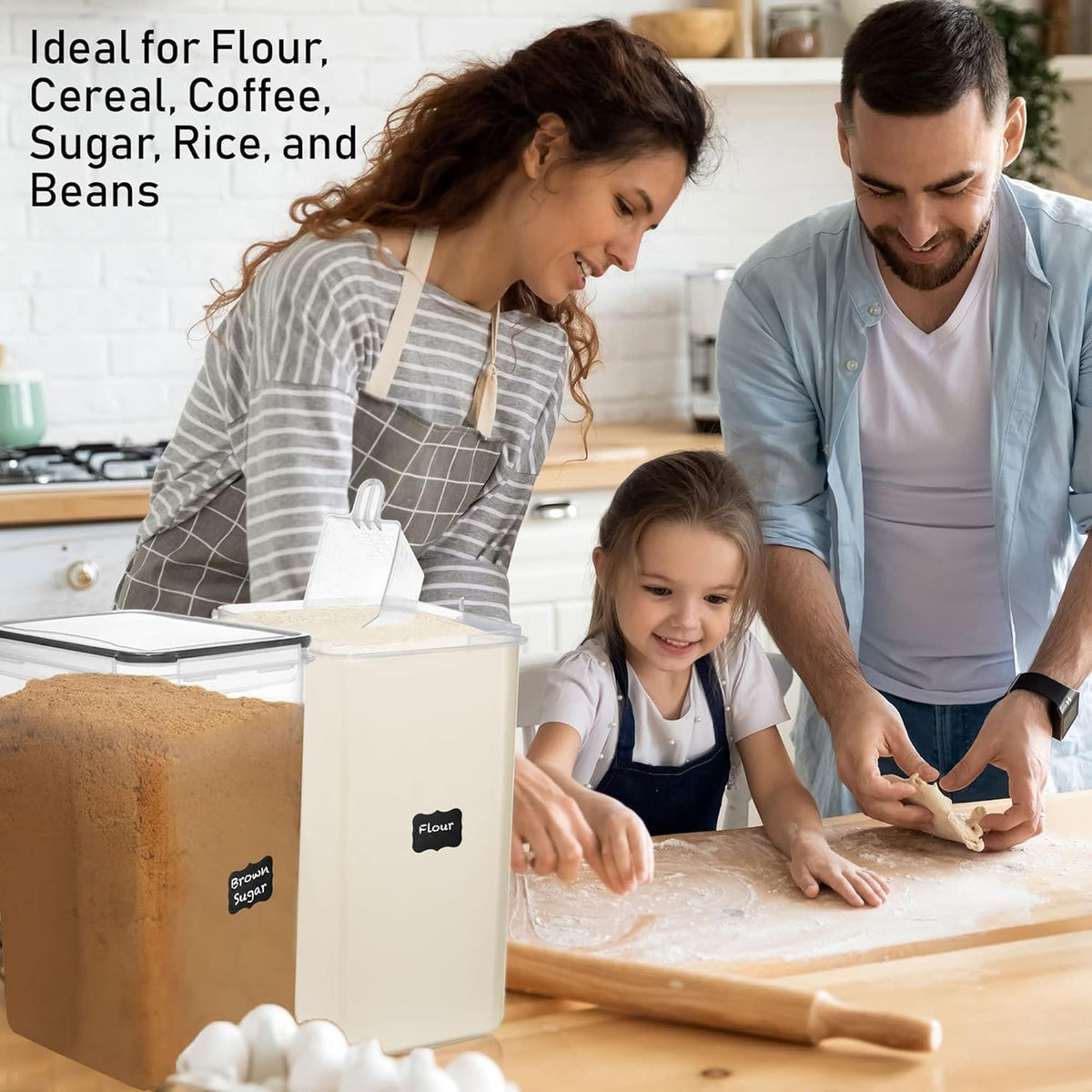 White Feather Supplies stackable pantry design saves space on shelves.