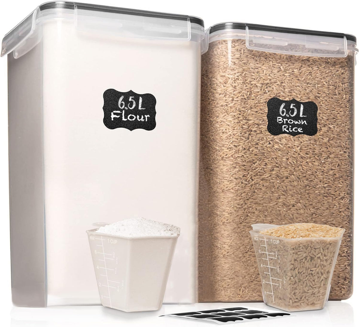 White Feather Supplies two-pack 6.5L containers ready for pantry organization