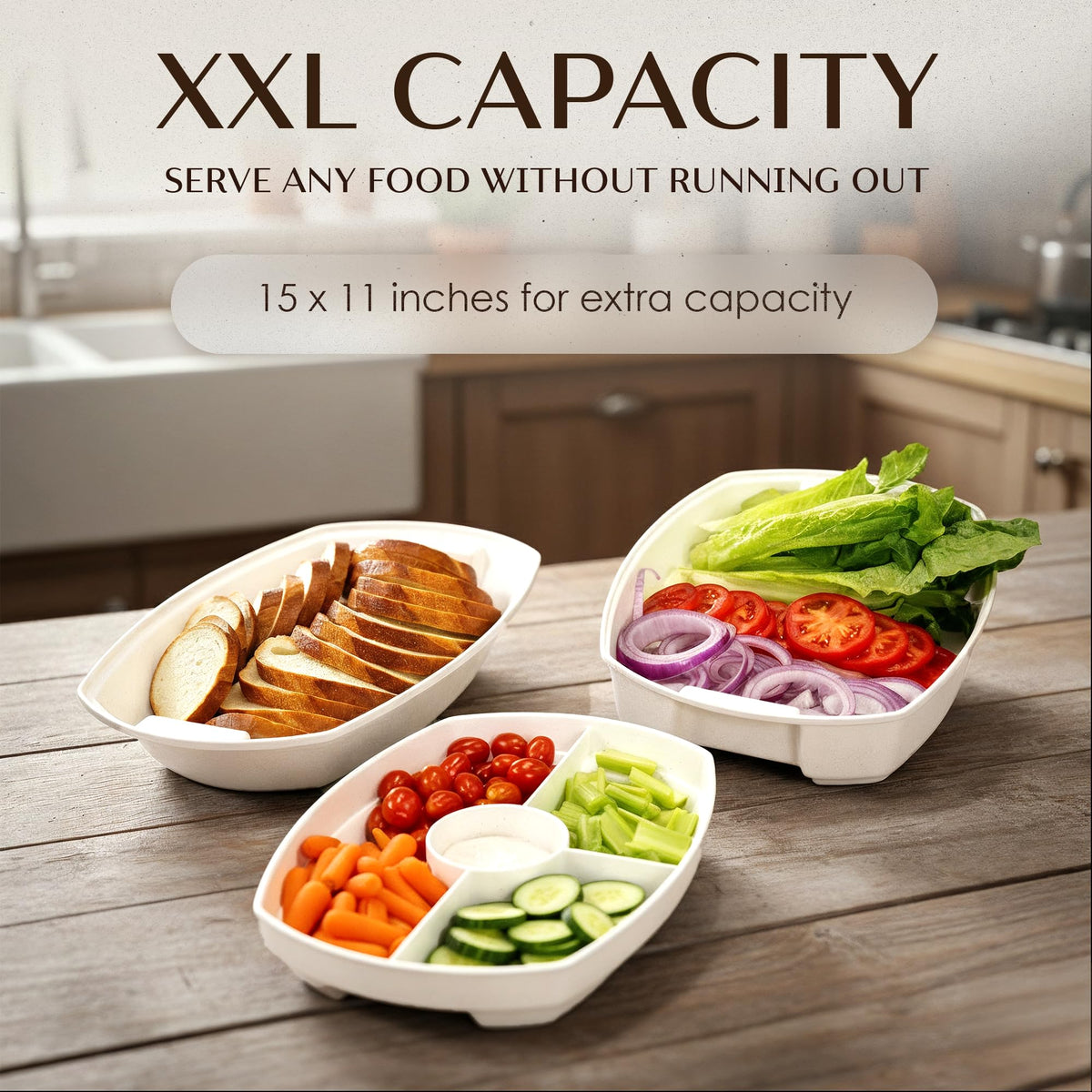 White Oaks Ranch BPA‑free melamine for durable, odorless serving