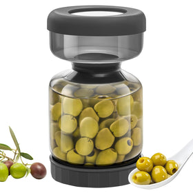 WhiteRhino 34oz pickle jar with flip strainer for mess-free juice separation