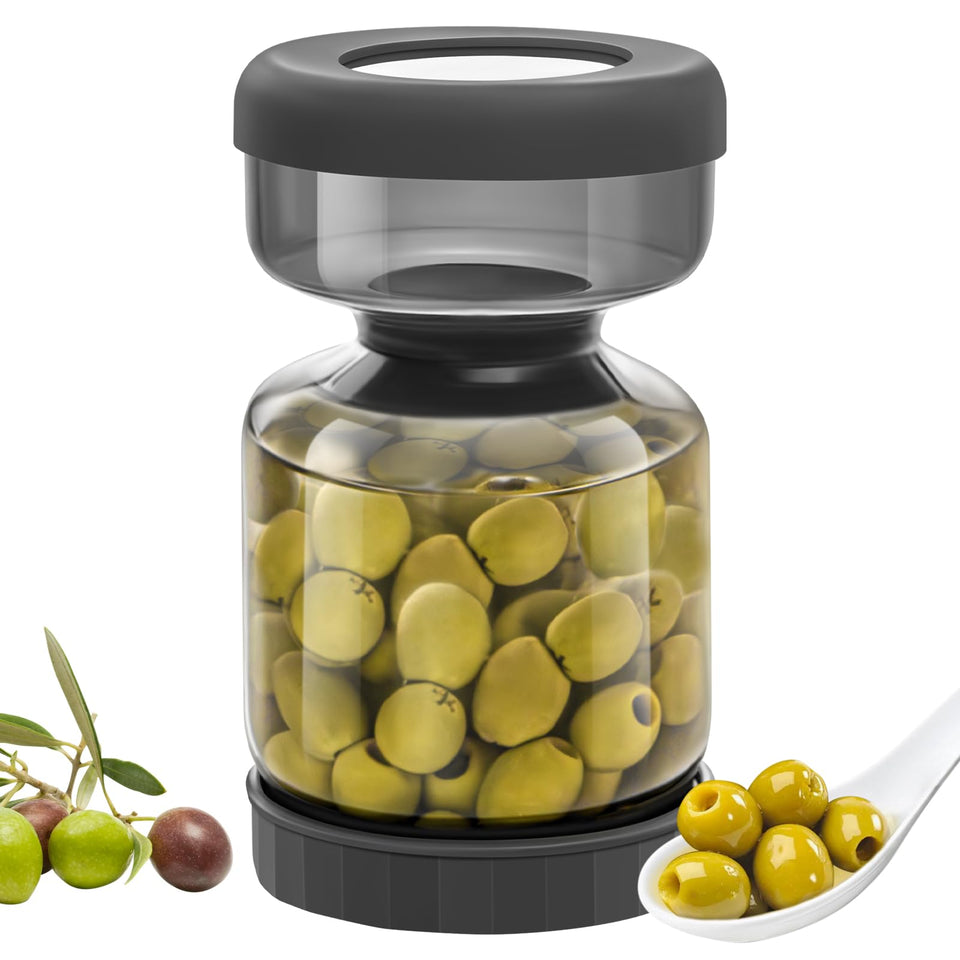 WhiteRhino 34oz pickle jar with flip strainer for mess-free juice separation