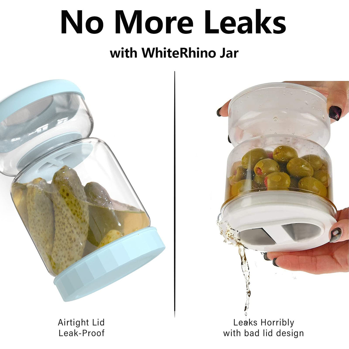 WhiteRhino dishwasher-safe BPA-free glass jar for simple reuse.