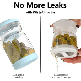 WhiteRhino dishwasher-safe BPA-free glass jar for simple reuse.
