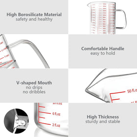 WhiteRhino measuring cup shows clear, easy-to-read scales for quick measurements.