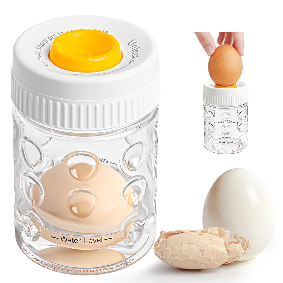 WhiteRhino egg peeler 2-in-1 design for fast, intact eggs