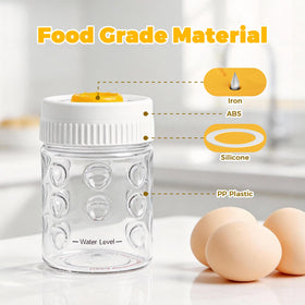 WhiteRhino egg peeler with piercer mechanism prevents shell cracks