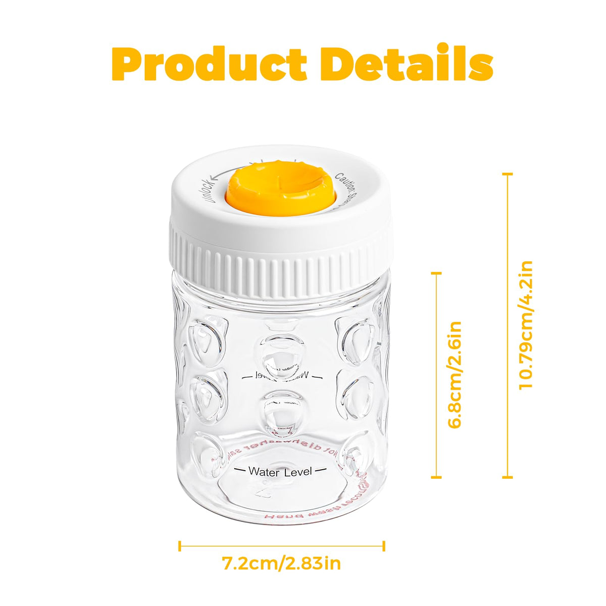 WhiteRhino egg peeler rotary lock for safe storage during travel