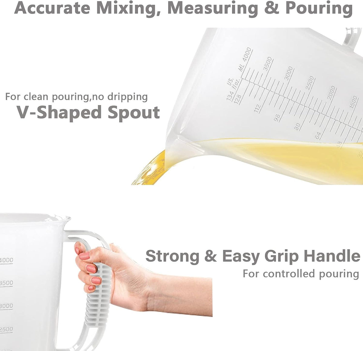 WhiteRhino embossed oz and ml marks for fast conversions