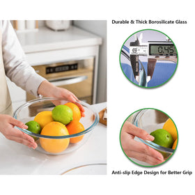 WhiteRhino nesting glass bowls save space when stacked with tight lids.