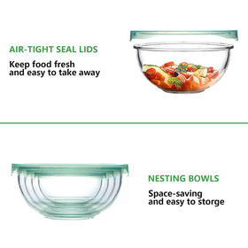 WhiteRhino 3.7qt glass bowl with lid, great for dough and overnight oats.