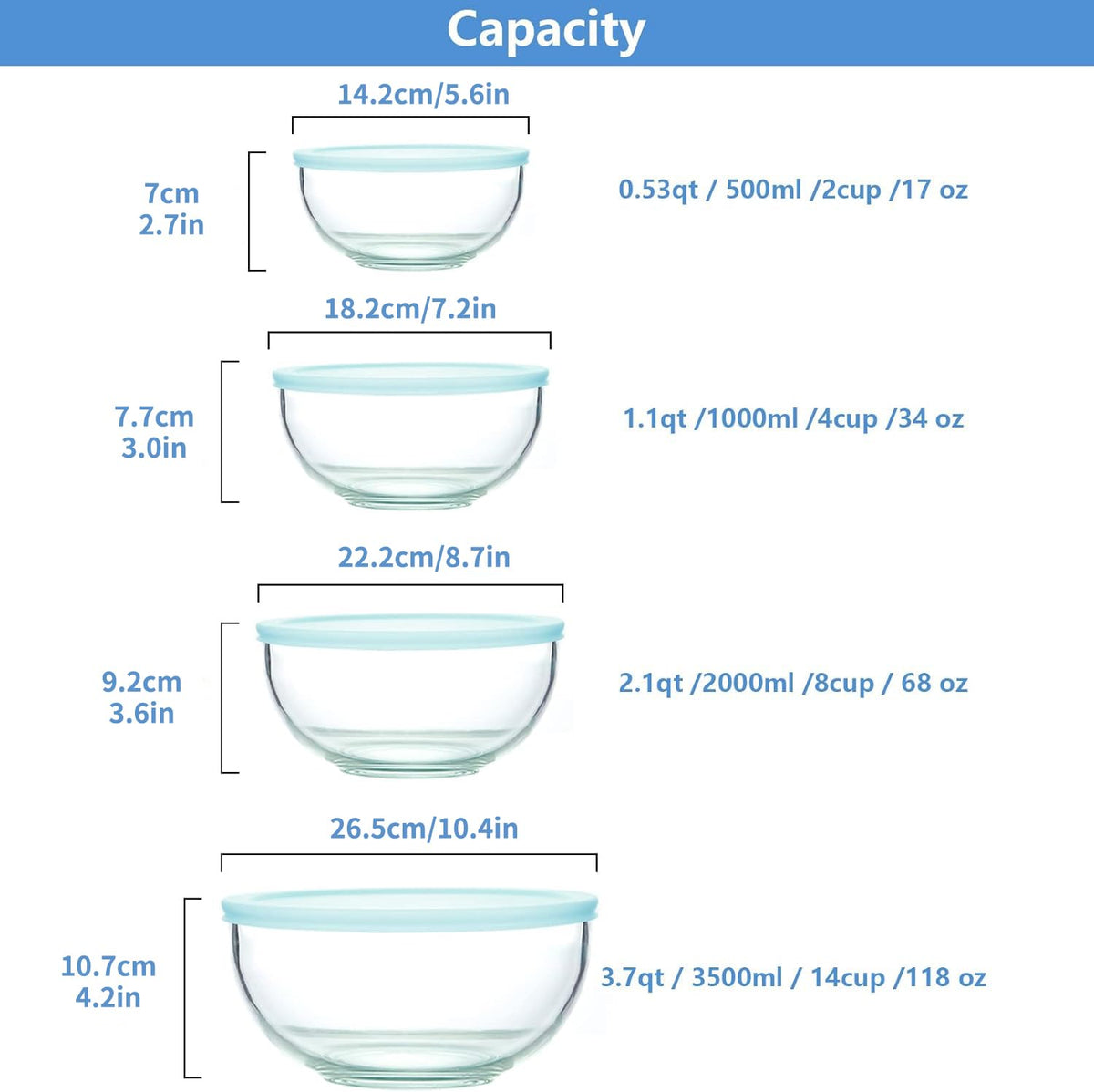 WhiteRhino heat-resistant glass mixing bowls for versatile use
