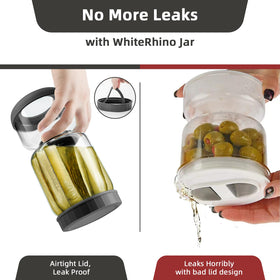 WhiteRhino wide-mouth design and detachable strainer simplify loading and washing.