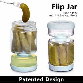 WhiteRhino wide-mouth pickle jar provides easy access to olives and gherkins.