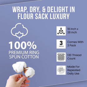 WhiteWrap Flour Sack Towels pack in a box, durable stitching visible