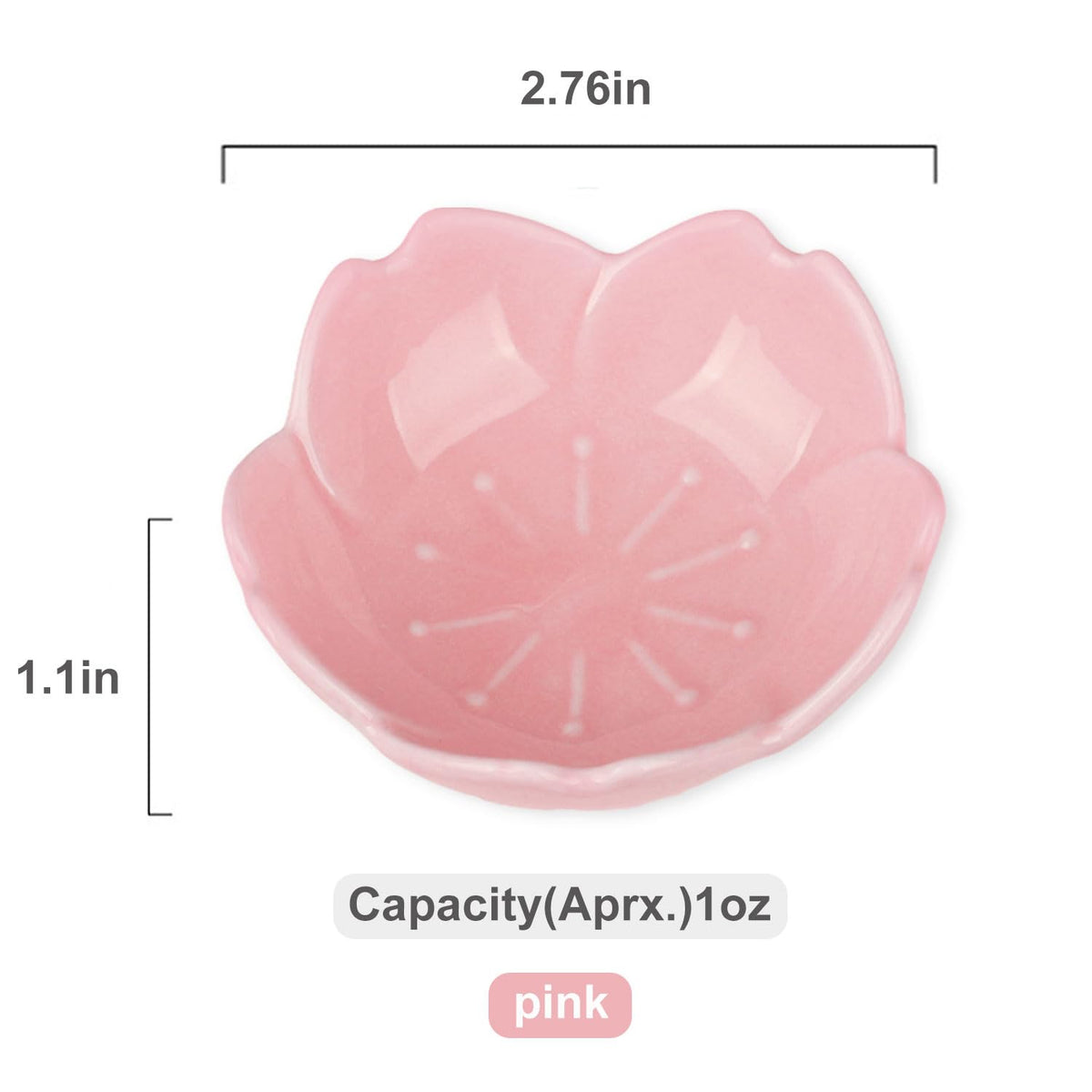 WHJY pink cherry blossom dish close-up highlights glaze and finish
