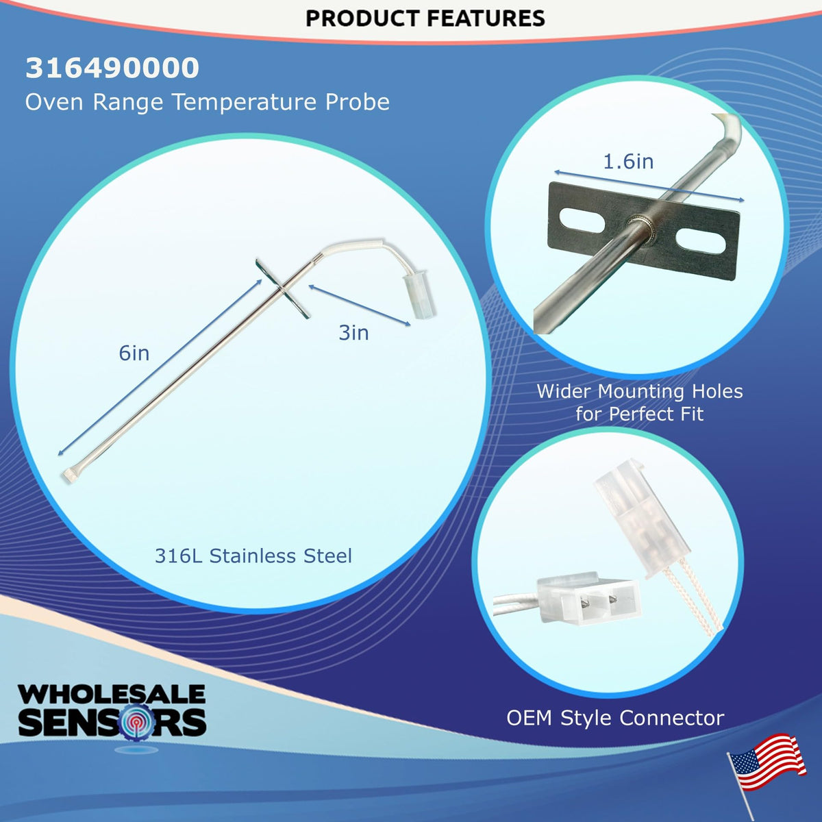 Wholesale Sensors oven probe wiring withstands high temperatures for lasting use.