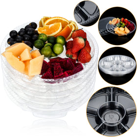 WHQXFDZ round plastic tray showing six compartments for separate foods