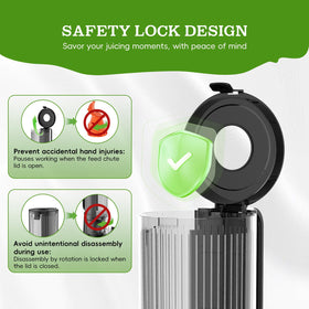 Whuto juicer safety lock lid design for family safety
