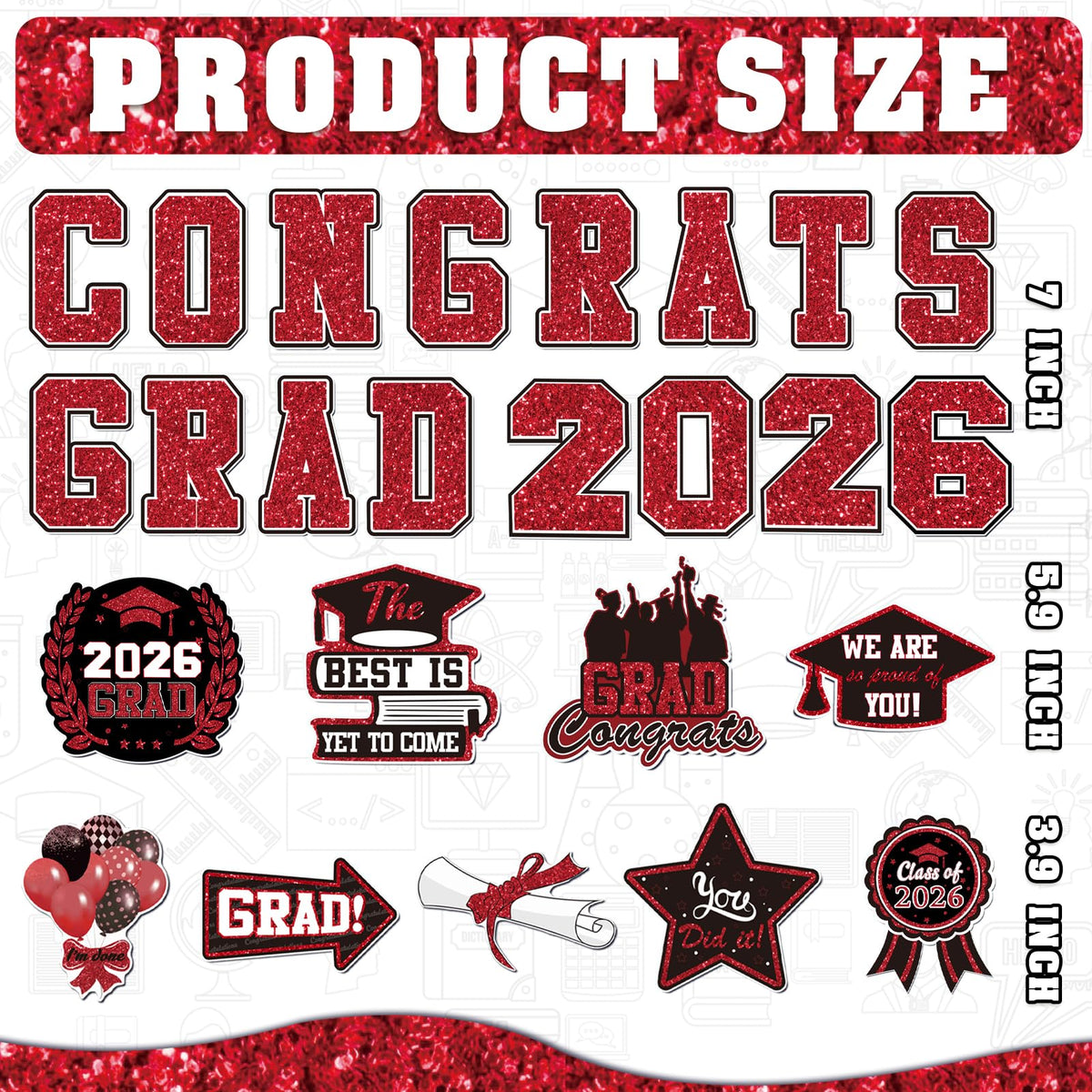 WHYMEO congrats grad letters magnets spell CONGRATS GRAD on metal surfaces.