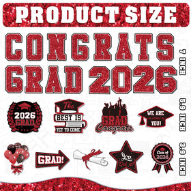 WHYMEO congrats grad letters magnets spell CONGRATS GRAD on metal surfaces.
