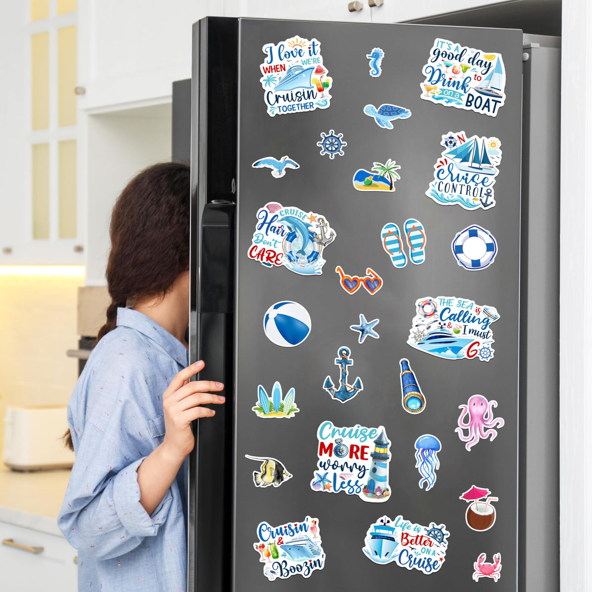 WHYMEO cruise ship decor magnets celebrate sea travel on doors and metal.