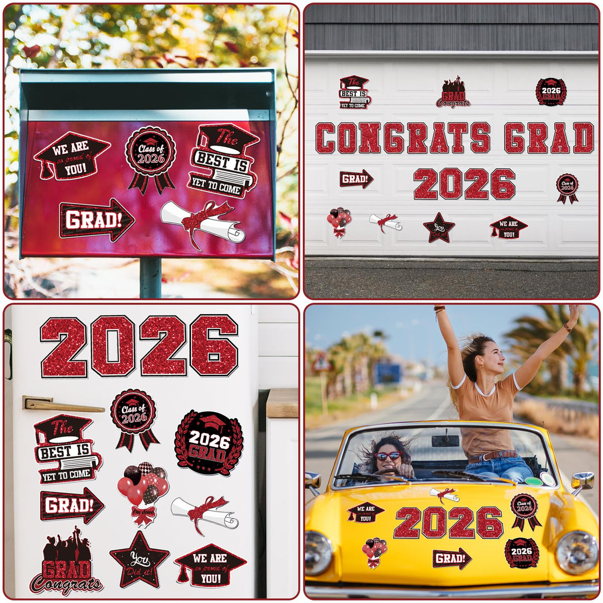 WHYMEO diploma scroll emblems add classy accents to graduation décor.