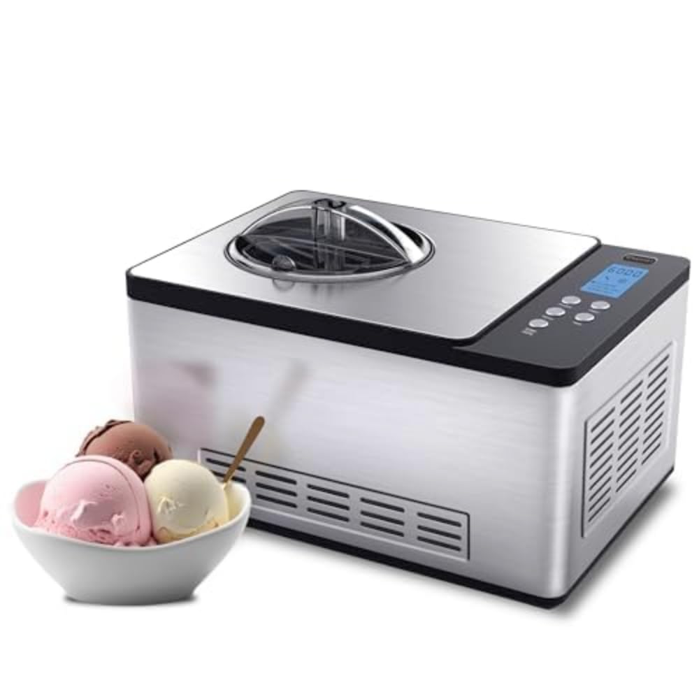 Whynter ICM-200LS built-in compressor enables continuous ice cream making at home.
