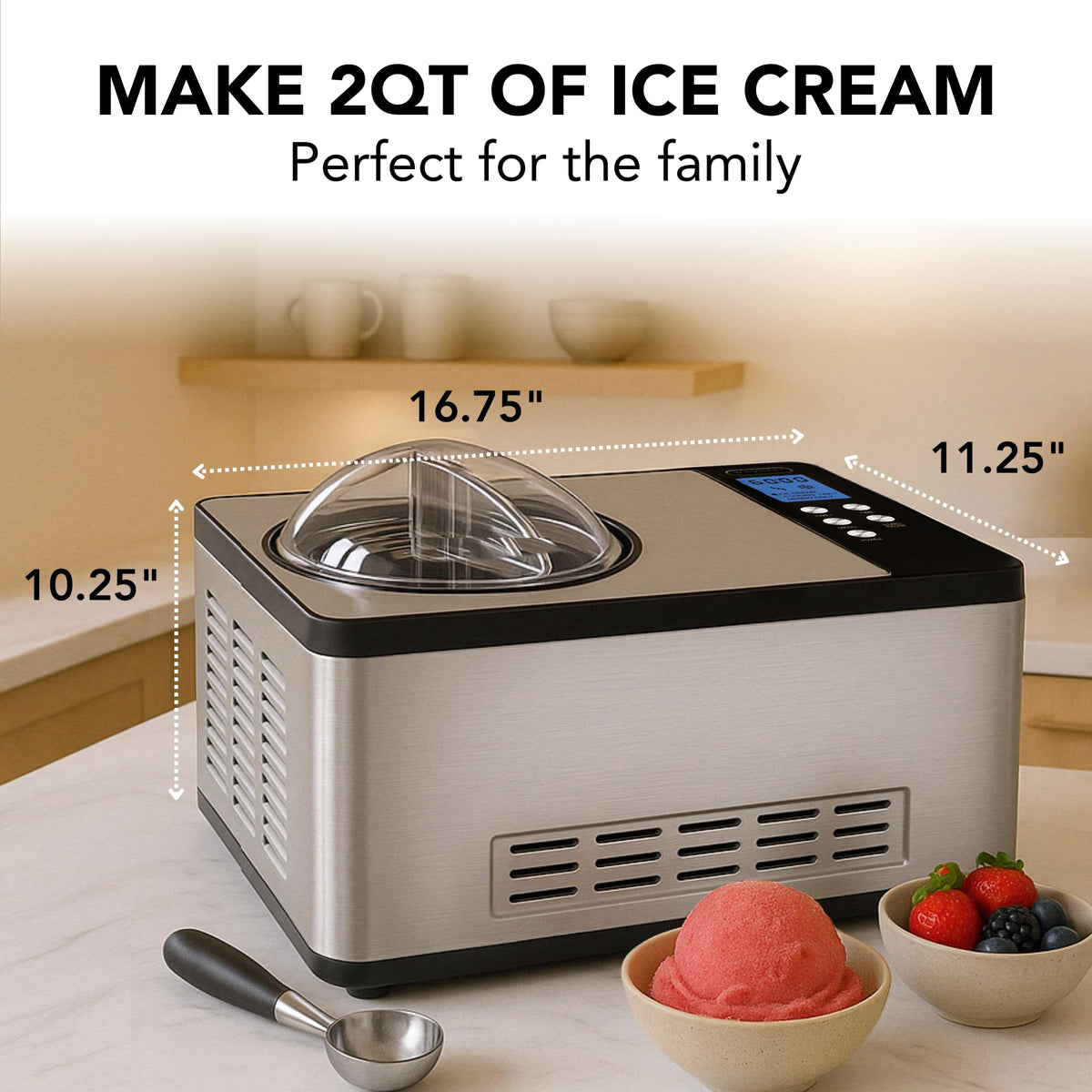Whynter ICM-200LS removable bowl for easy ice cream handling.