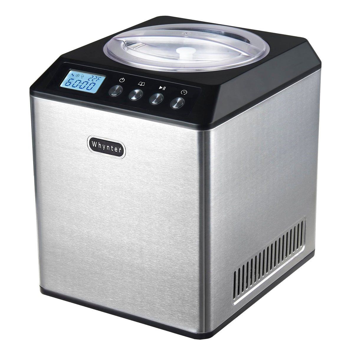 Whynter ICM-201SB on the countertop ready for quick, homemade ice cream