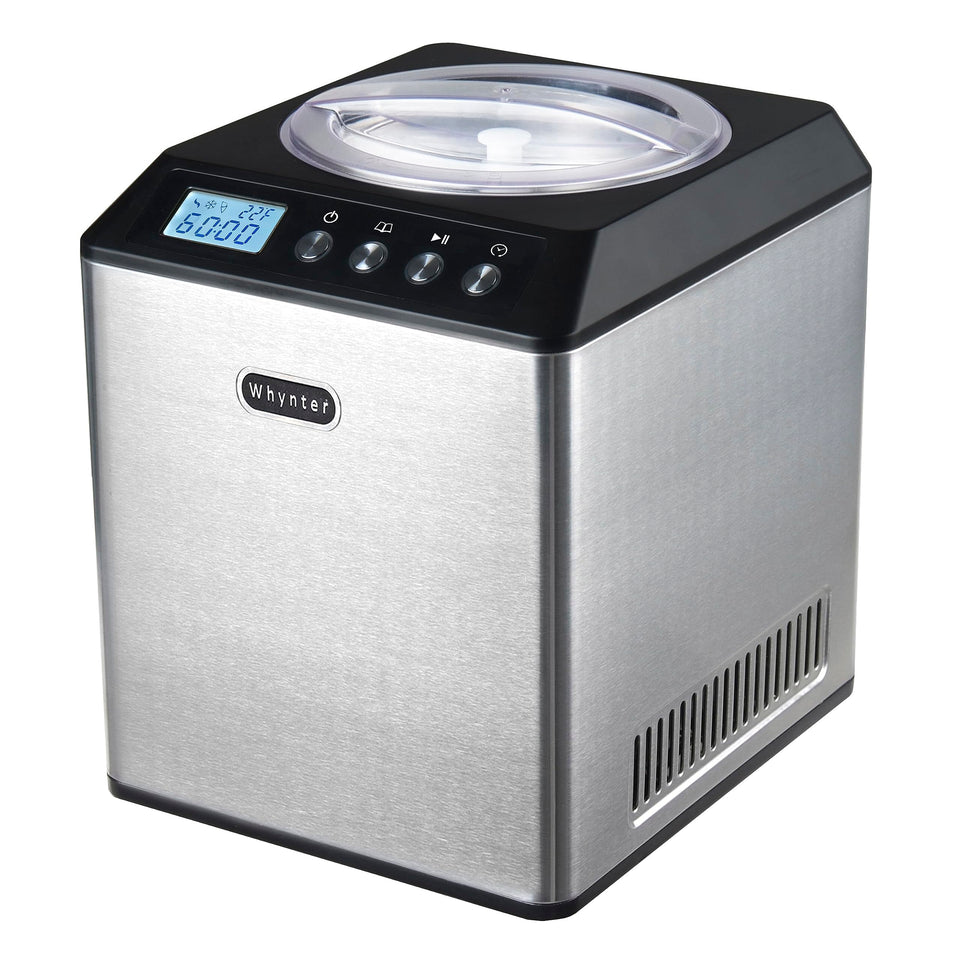Whynter ICM-201SB on the countertop ready for quick, homemade ice cream