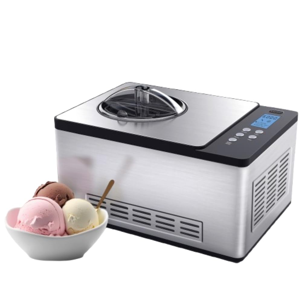 Whynter ICM-220SSY built-in compressor enables continuous ice cream making.