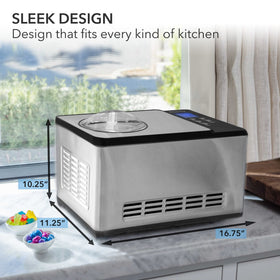 Whynter ICM-220SSY LCD timer display for precise dessert timing.