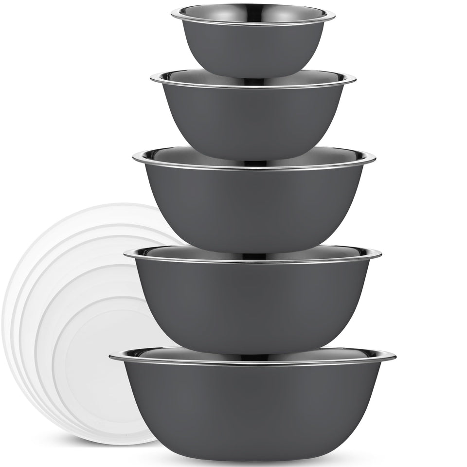 WHYSKO 10-piece mixing bowls with lids for organized prep and fresh storage.