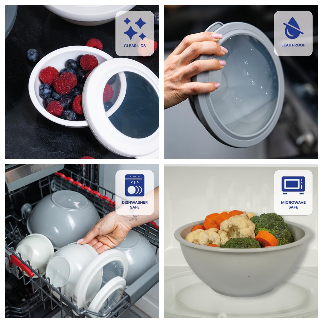 Earth-tone WHYSKO bowls add style when serving salads or snacks.