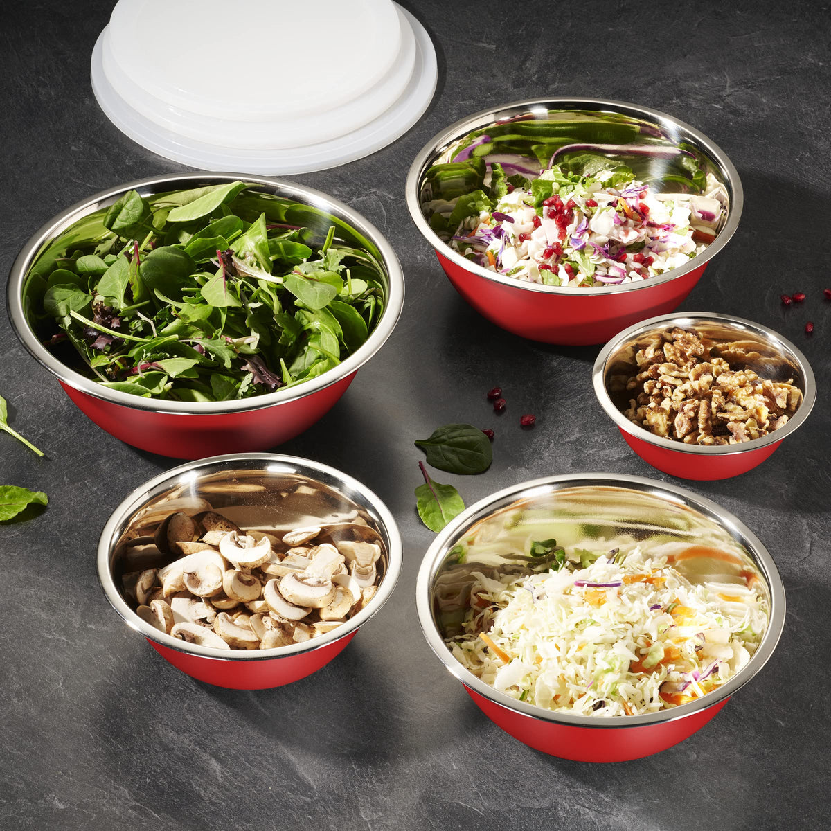 WHYSKO nesting bowls stacked to save cabinet space