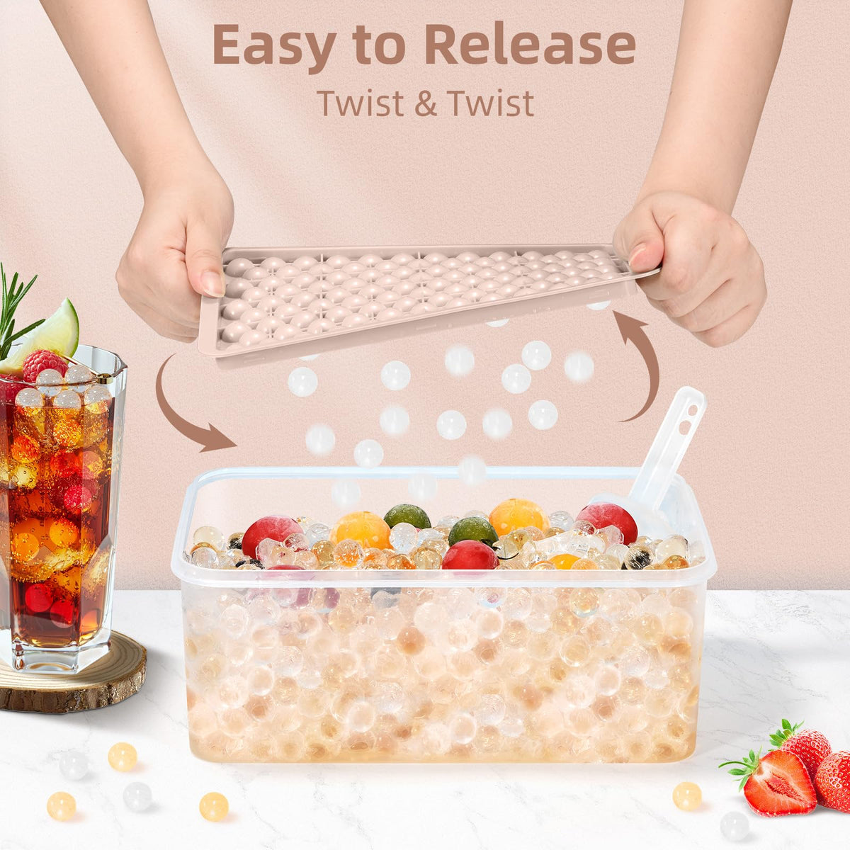 WIBIMEN pebble ice 0.55-inch for fast chilling in bottles.