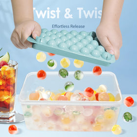 WIBIMEN blue stackable ice tray keeps freezer organized while chilling drinks