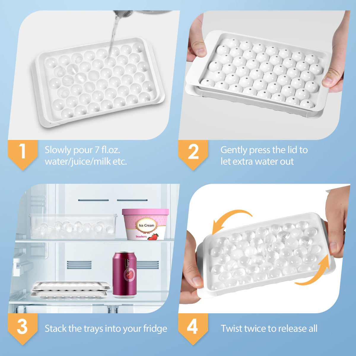 WIBIMEN compact stackable design fits small freezers for everyday use.