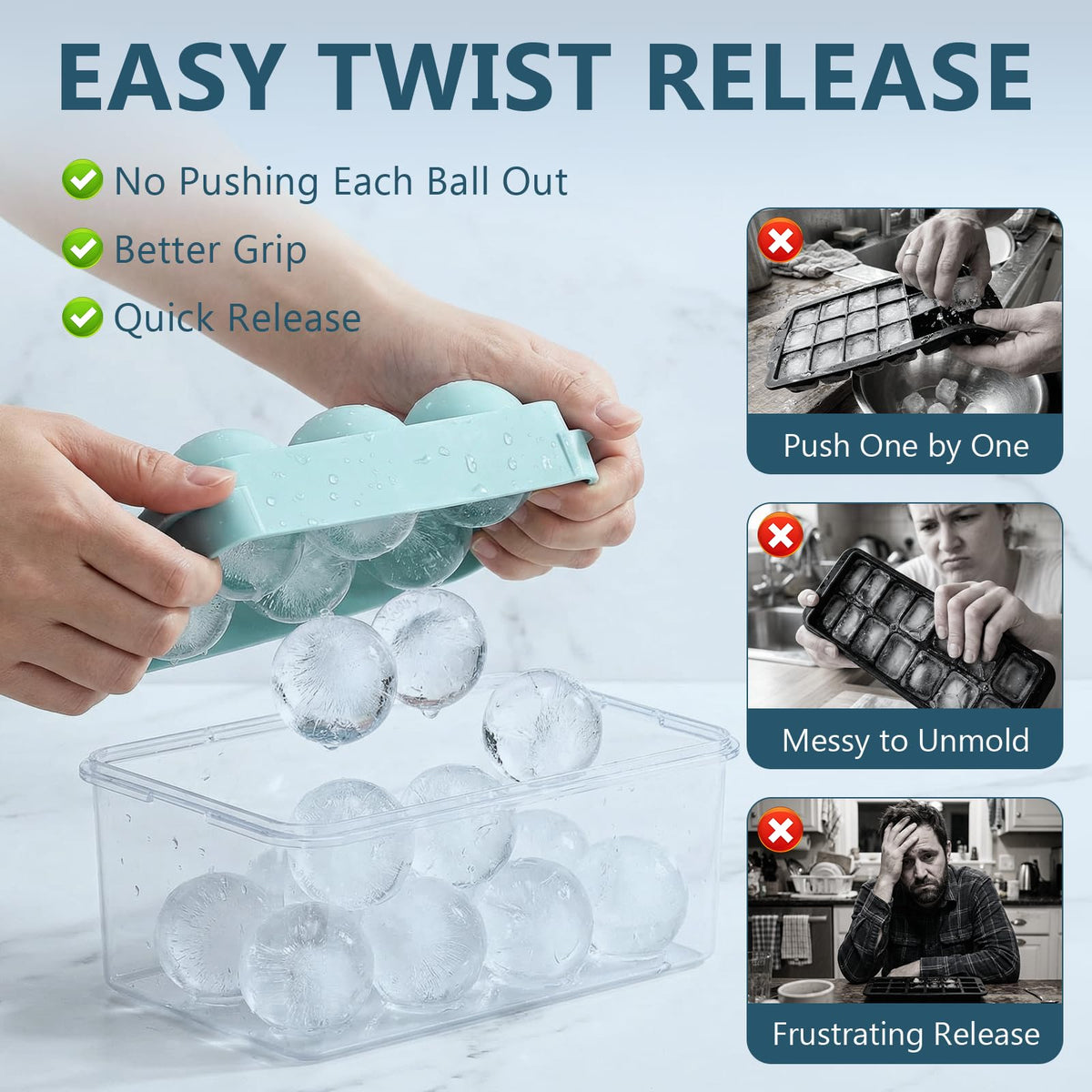 WIBIMEN round ice mold with conical bump creates perfectly smooth edges