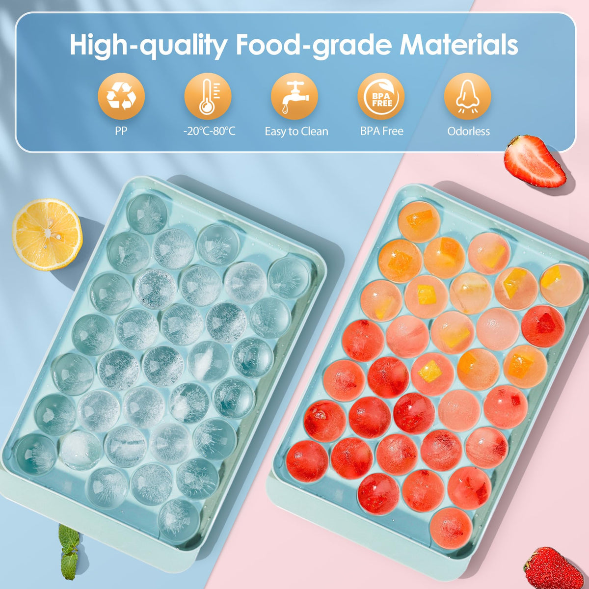WIBIMEN easy-release twist design pops out ice cubes effortlessly