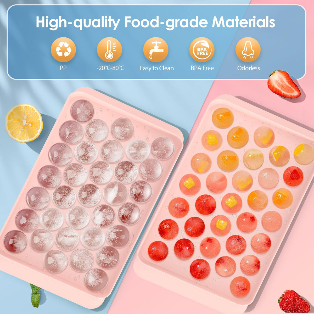WIBIMEN food-grade plastic ice tray ensures safe, durable freezing for everyday use.