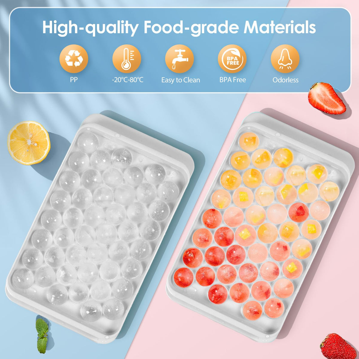 WIBIMEN ice tray with bin and lid keeps cubes organized and clean.