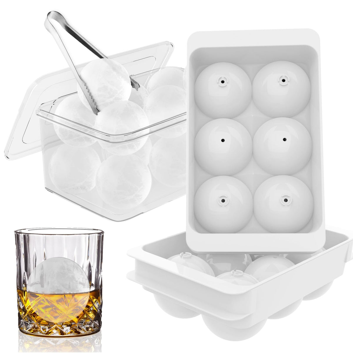WIBIMEN large ice cube mold with lid for easy filling and portion control.