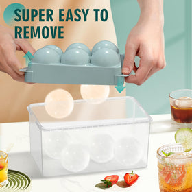 WIBIMEN blue ice cube mold being filled for smooth, mess-free ice