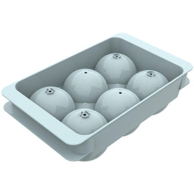 WIBIMEN large ice cube molds with blue round ice balls for elegant whiskey serving