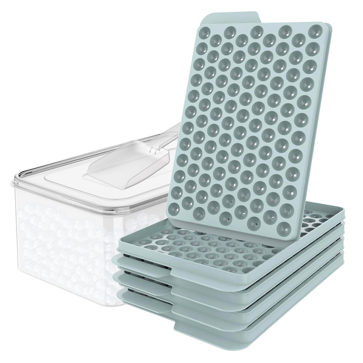 WIBIMEN blue mini ice trays front view for fast chilling in beverages.