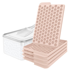 WIBIMEN mini ice trays with pink lid for tidy filling and level water.
