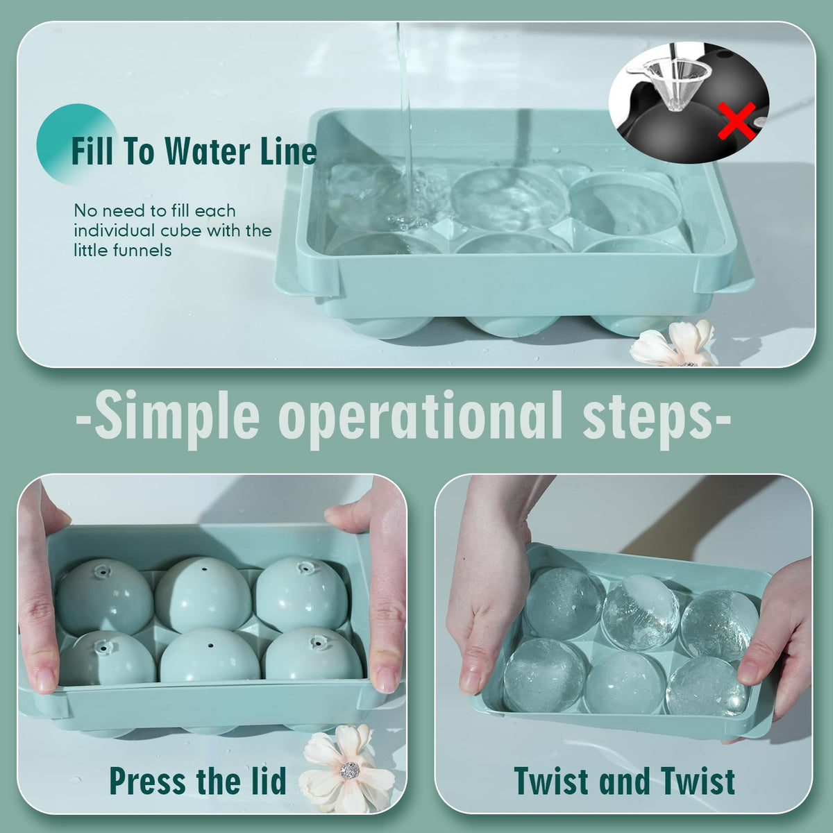 WIBIMEN round ice ball release design simplifies removal without cracking