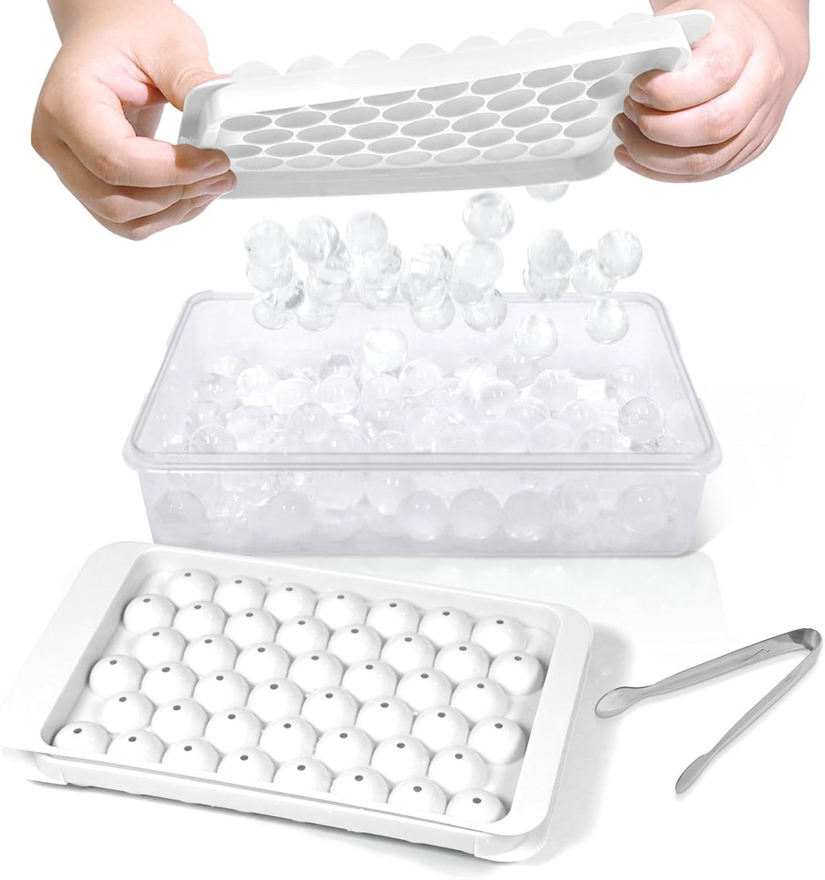 WIBIMEN round ice cubes with lid for easy release and fast chilling.