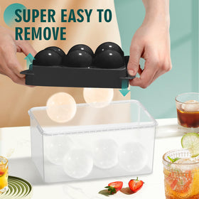 WIBIMEN round ice sphere mold with lid for easy release